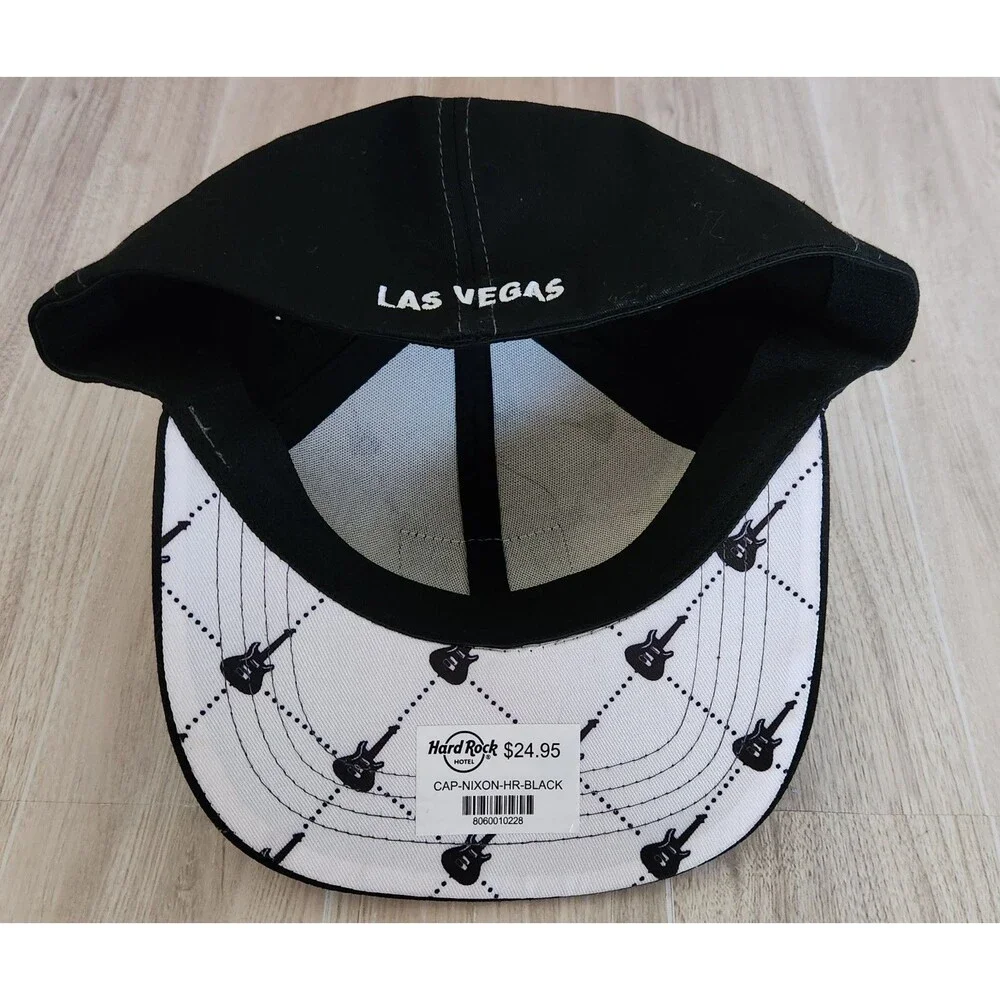 Hard Rock Hotel Baseball Cap Black & White Guitars Las Vegas One Size